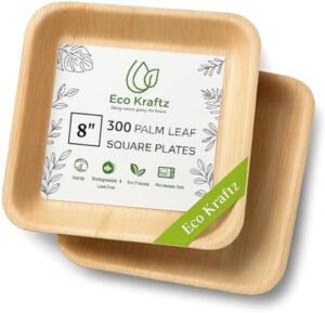 Here is the generated SEO meta description:

"Elevate your events with these compostable and biodegradable palm leaf plates. Sturdy, odor-free, and microwave safe for 300 uses. Perfect for weddings and gatherings!"