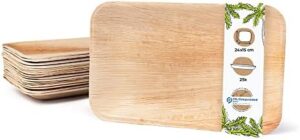 Elevate your events with BIOZOYG's compostable palm leaf plates, perfect for weddings and gatherings. Pack of 200 durable, eco-friendly plates (10 x 6 inch).