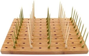 Here is the optimized SEO meta description:

"Perfect for catering events and parties, BambooMN's skewers holder features 90 holes and 10 sturdy pieces. Elevate your display with this bamboo paddle stand."