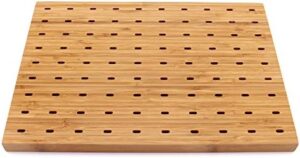 Here is the optimized SEO meta description:

"Perfect for catering events and parties, BambooMN's skewers holder features 90 holes and 10 sturdy pieces. Elevate your display with this bamboo paddle stand."