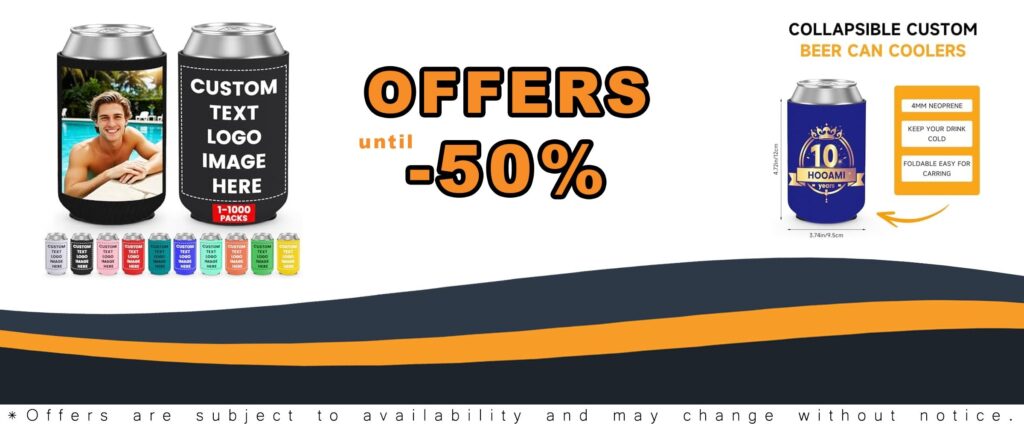 Custom Can Coolers Sleeves 150Pcs Insulated Neoprene Drink Bottle Holder With Personalized Photo Text Logo for Men Summer Holiday Gift
