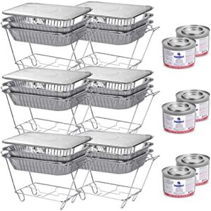 Experience the ultimate in catering convenience with our Disposable Chafing Dish Buffet Set. Includes 6 half-sized chafers, warmers, and fuel cans for effortless party serving, perfect for events and gatherings of all sizes.