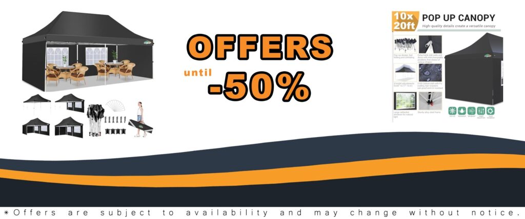 COBIZI 10x20 Pop Up Canopy Tent with Waterproof and UV Resistant Features