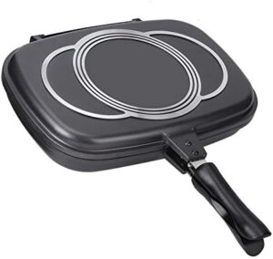 Here is the generated meta description:

"Elevate your cooking experience with this double-sided non-stick frying pan featuring anti-scalding handle and durable construction for all stoves, perfect for home, outdoor, or party use. Save big on this versatile cookware set!"