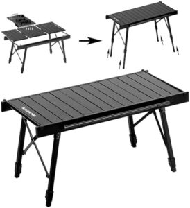 "Upgrade your outdoor gatherings with the Naturehike Blackdog IGT Folding Camping Table, featuring adjustable legs and a portable carry bag. Perfect for picnics, RV trips, and backyard BBQs."