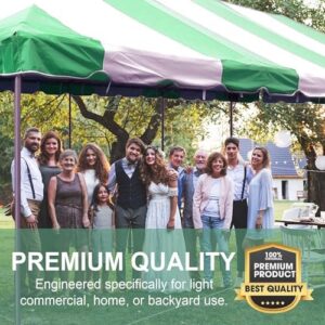 Here's the optimized SEO meta description:

"Perfect for parties and events, this 20'x40' Weekender Canopy Tent accommodates up to 160 people. Easy setup with removable poles. Available in green and white top."