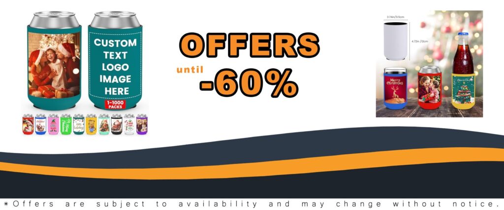 “300 Pack Customizable Neoprene Can Cooler Sleeves”