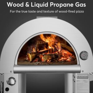 Here is the meta description:

"Empava's stainless steel oven with open shelf and wheels perfect for outdoor camping and backyard parties. LPG & wood fired BBQ pizza maker with 39-inch cooking surface, ideal for grill and outdoor use."