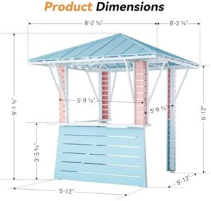 "Unleash backyard gatherings with the Modern Shade Permanent Coastal Dream Outdoor Bar, featuring USB charging and hooks. Perfect for swimming pool parties, BBQs, and galvanized steel construction."