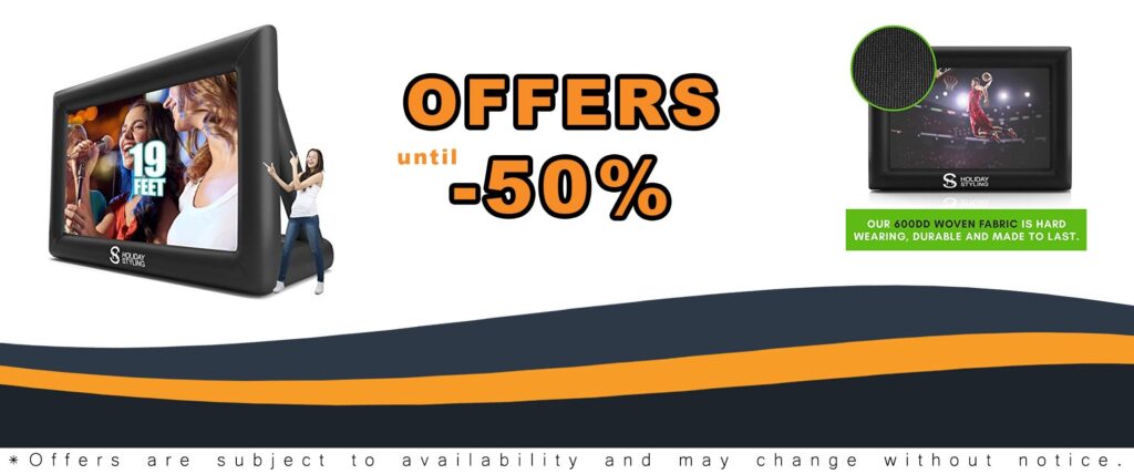 Holiday 19FT Giant Inflatable Outdoor Projector Screen for Backyard Movie Nights