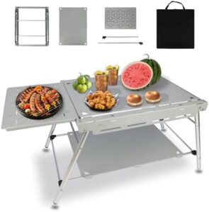 Discover the ultimate outdoor companion: supregear's foldable table, featuring a durable aluminum alloy frame and easy setup. Perfect for grill nights, gardening, dining, or BBQs!