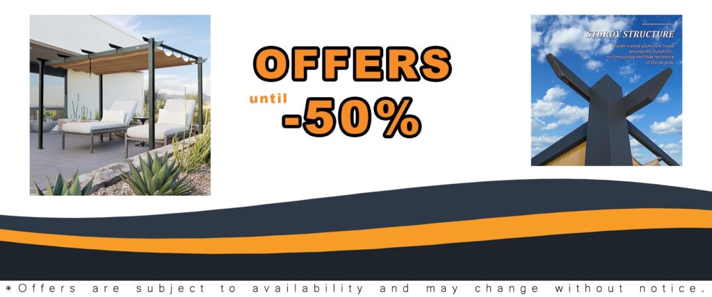 NicBex Outdoor Retractable Pergola Weather Resistant Sun Shade Canopy Aluminum Gazebo