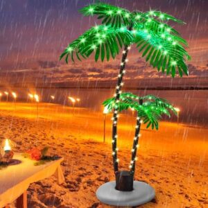 Here is the optimized meta description:

"Add a touch of tropical elegance to your indoor or outdoor space with this artificial lighted palm tree, featuring 3 trunks and 6FT height perfect for home decor, parties, or pool/beach settings."