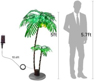 Here is the optimized meta description:

"Add a touch of tropical elegance to your indoor or outdoor space with this artificial lighted palm tree, featuring 3 trunks and 6FT height perfect for home decor, parties, or pool/beach settings."