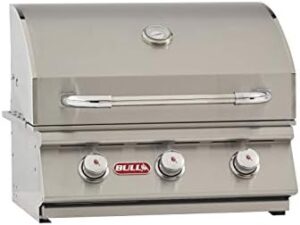 Mastering the art of grilling just got a whole lot easier with Bull Outdoor Products' Steer Premium Drop-in Grill, featuring liquid propane fuel and sleek silver design.