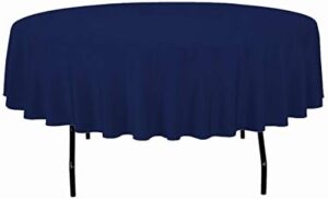 Protect your tables with the heavy-duty Table Mate USA Navy Blue Plastic Table Cloth, perfect for 48"-60" tables. Made in the USA, ideal for parties, BBQs, and special occasions like Christmas, Thanksgiving, and birthdays.