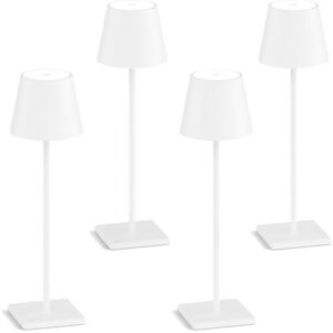 "Brighten up your space with these rechargeable table lamps featuring 3W LED lights, stepless dimming, and waterproof design for indoor/outdoor use. Perfect for restaurants, homes, or offices."