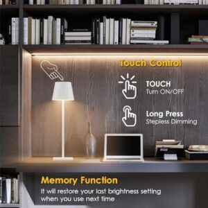 "Brighten up your space with these rechargeable table lamps featuring 3W LED lights, stepless dimming, and waterproof design for indoor/outdoor use. Perfect for restaurants, homes, or offices."