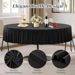Elevate your party decor with these stretchy 8-pack tablecloths, featuring a skirt and measuring 6FT for weddings, birthdays, or banquets.
