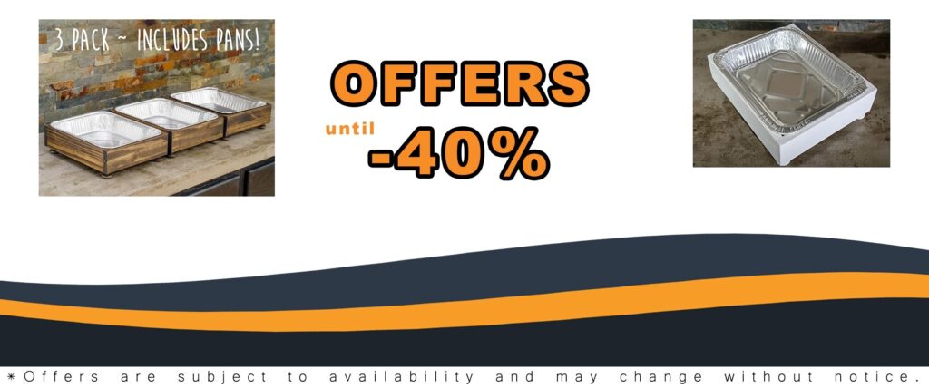 “3 Pack Aluminum Disposable Tray Holders for Party Events and Weddings”