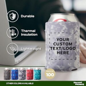 Get personalized bulk packs with the Custom Collapsible Beer Can Coolers 3mm Set of 100. Perfect for beer, soda and more!