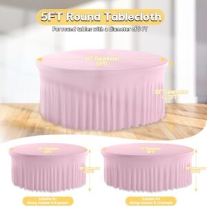 Upgrade your dining experience with our 8-pack round tablecloths, featuring fitted elastic and a spandex skirt. Perfect for indoor and outdoor events, these 60-inch covers fit most folding tables.