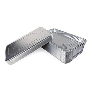 Experience the ultimate convenience with IDL Packaging's Full Size Aluminum Steam Table Pans with Lids. This pack of 25 shallow pans (21" x 13" x 1.5") is perfect for grilling, roasting, BBQ, cooking, baking, and freezing - ideal for busy kitchens at a discounted price!
