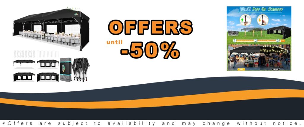COBIZI 10x30 Pop Up Canopy Tent for Parties and Outdoors