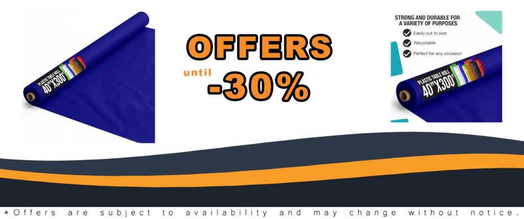 Premium Quality Navy Blue Plastic Table Covers for Parties 40″ x 300′