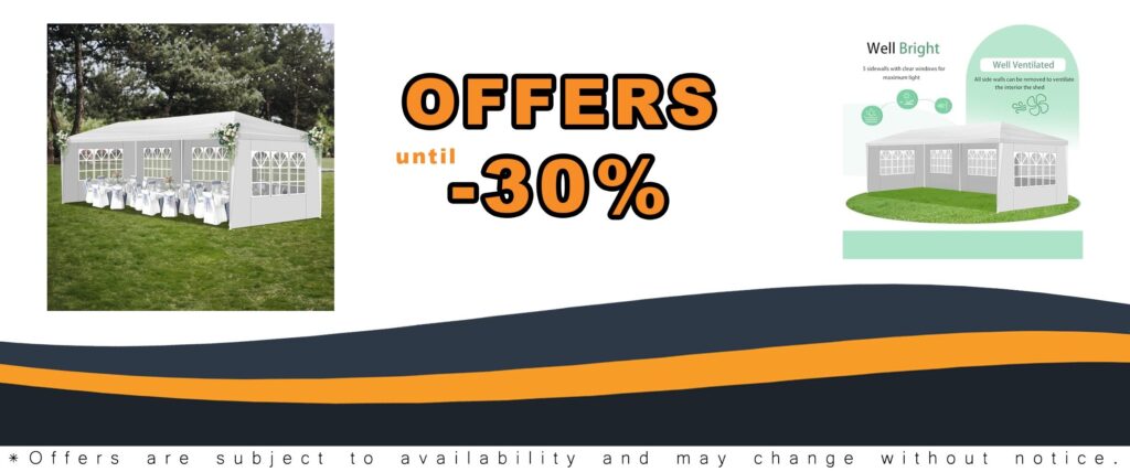 10X30FT White Party Canopy Tent Waterproof Outdoor Shelter for BBQ Birthday Party Wedding Events Backyard