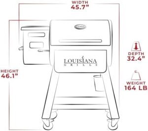 "Upgrade your outdoor cooking experience with the Louisiana Grills 800 Black Label Series Portable Pellet Grill. Features 809 sq in cooking area, digital controls, WiFi, Bluetooth and 2 shelves for easy food prep."