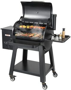 Here is the optimized SEO meta description:

"Portable wood pellet grill with cart for outdoor cooking, barbecue, camping, and picnics. 8-in-1 versatility with PID temperature control. Perfect for patio and backyard use."