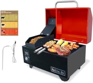 Here is the optimized meta description:

"Upgrade your outdoor cooking with Dr. Pellet Grill's portable smoker, featuring digital control, LED screen and meat probe for perfect BBQ, smoking, baking and roasting results. Perfect for RV camping and outdoor enthusiasts."