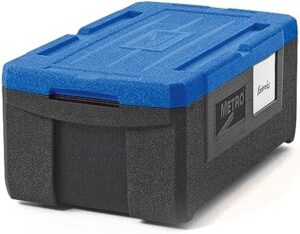 Here is the generated SEO meta description:

"Keep food warm or cool with METRO Mightylite ML180-BU, a professional-grade insulated food carrier for 3 pans. Perfect for catering events and picnics, this versatile warmer keeps meals at the right temperature."