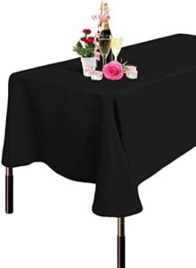 Elevate your event decor with this premium quality tablecloth set! Made of durable fabric, it's perfect for wedding, birthday, or anniversary celebrations. Pack includes 10pcs, each measuring 70 x 108 inches in black. Perfect for banquets and parties.