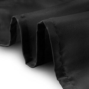 Elevate your event decor with this premium quality tablecloth set! Made of durable fabric, it's perfect for wedding, birthday, or anniversary celebrations. Pack includes 10pcs, each measuring 70 x 108 inches in black. Perfect for banquets and parties.
