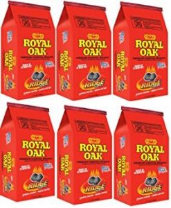Experience the convenience of Briquettes Royal Oak, a premium charcoal product in a 7.7 lb bag, perfect for your outdoor cooking needs.