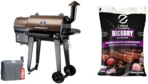 "Upgrade your backyard grilling with this pellet grill and smoker bundle featuring 20lbs of all-natural hickory wood pellets for authentic BBQ flavors, perfect for outdoor gatherings."