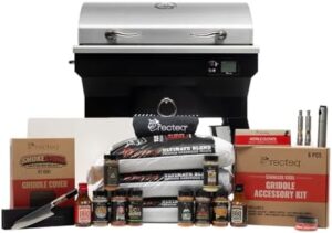 Master your outdoor cooking experience with the Pellet Grill SmokeStone 600 and WiFi Enabled Wood Pellet Griddle Grill bundle. Enjoy even temperatures, smoke flavor, and effortless grilling.
