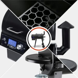 "Upgrade your backyard cooking with the ZPG-450A Wood Pellet Grill & Smoker, featuring auto temperature control and 8 functions. Perfect for smoking, grilling, and more, with 450 sq in of cooking space."