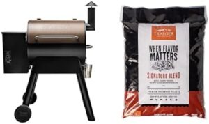 Mastering the art of outdoor cooking with the Grills Pro 22 Wood Pellet Grill and Smoker. Enjoy tender, smoky flavors with its Bronze finish and Signature Blend Pellets, perfect for BBQ enthusiasts.