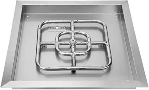 Elevate your outdoor gatherings with this Onlyfire stainless steel drop-in fire pit burner ring and pan assembly, featuring a durable 18-inch design for cozy ambiance.
