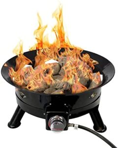 Here is the optimized meta description:

"Perfect for outdoor gatherings, the Flame King Smokeless Propane Fire Pit offers 58K BTU with a self-igniter and carry straps. Enjoy warmth without smoke!"