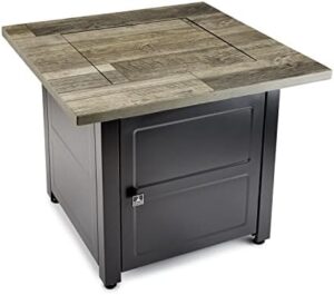 Enhance your outdoor gatherings with the Carson Brown 30” Square Gas Fire Table, featuring a durable steel frame and realistic flame effect. Perfect for backyard patio or indoor living spaces.