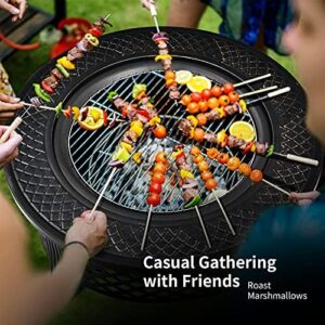 Discover the Giantex 3 in 1 Fire Pit, perfect for outdoor gatherings and heating. This 32" metal firebowl with cover offers versatility and portability for camping, picnics or backyard fun. Save on this multifunctional fire pit and get cozy!