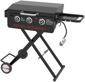 Here is the generated SEO meta description:

"Upgrade your outdoor cooking experience with Royal Gourmet's PD3001 3-Burner Propane Gas Griddle, featuring a collapsible stand and spacious 314 sq. in. cooking area, perfect for camping, tailgating or backyard gatherings. Save big with discounts and coupons!"