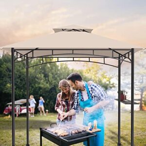 Discover the perfect patio companion: this 5x8ft Grill Gazebo Canopy for Outdoor BBQs and gatherings. Features shelves & extra LED lights. Get ready to elevate your outdoor entertaining!