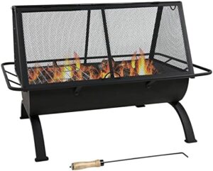 Envelop yourself in the warmth of outdoor gatherings with Sunnydaze's 36-Inch Northland Steel Fire Pit, featuring grill, spark screen, and protective cover. Perfect for patio use.