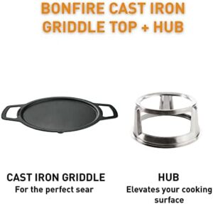 Boost outdoor cooking with the Solo Stove Bonfire Griddle + Hub, cast iron cookware for 8" elevation, perfect addition to Bonfire fire pit. Heat up your meals in style!