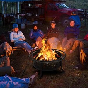 Enrich your outdoor gatherings with this 36 Inch Fire Pits for Outside Outdoor Wood Burning Firepit, featuring a large heavy duty steel firepit bowl and BBQ grate. Perfect for patio, backyard, garden, or camping use. Enjoy quality time with friends and family around the warmth of an open flame.